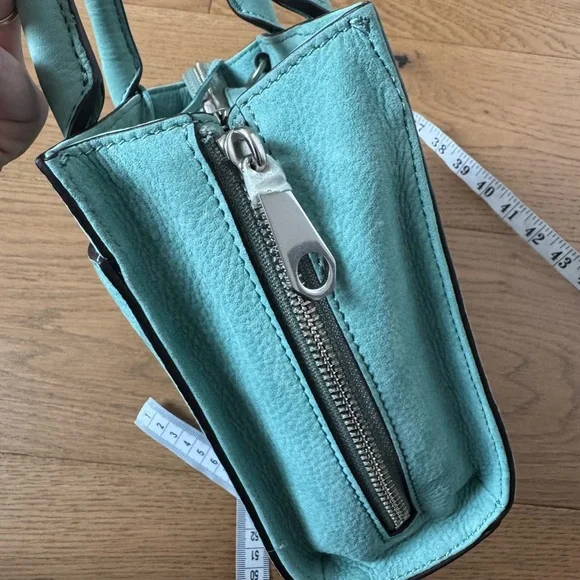 Rebecca Minkoff Side Zip Mini Reagan Tote Cross Body - Teal - NWOT - Picture 13 of 15